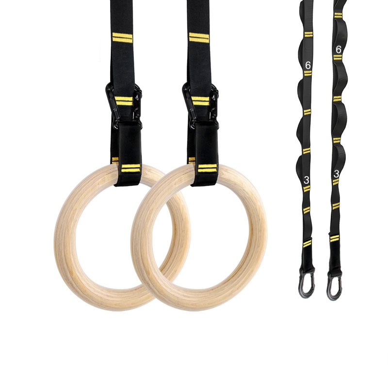 Gymnastic Ring Wood - Obręcze gimnastyczne 28mm 32mm do podciągania,